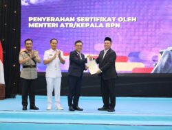 Mentri Nusron Serahkan Sertipikat Hak Pakai untuk Lemhannas RI