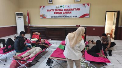 Jelang Hari Bhayangkara Ke-80 Polres Buton Gelar Bakti Kesehatan Donor Darah