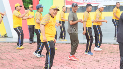 Sambut Hari Bhayangkara ke-80, Polres Buton Gelar Olahraga Bersama TNI–POLRI