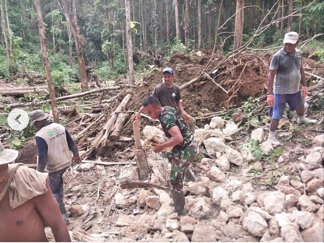 Kodim 1413/Buton Optimalkan Pekerjaan Pembangunan Jembatan di Wolowa