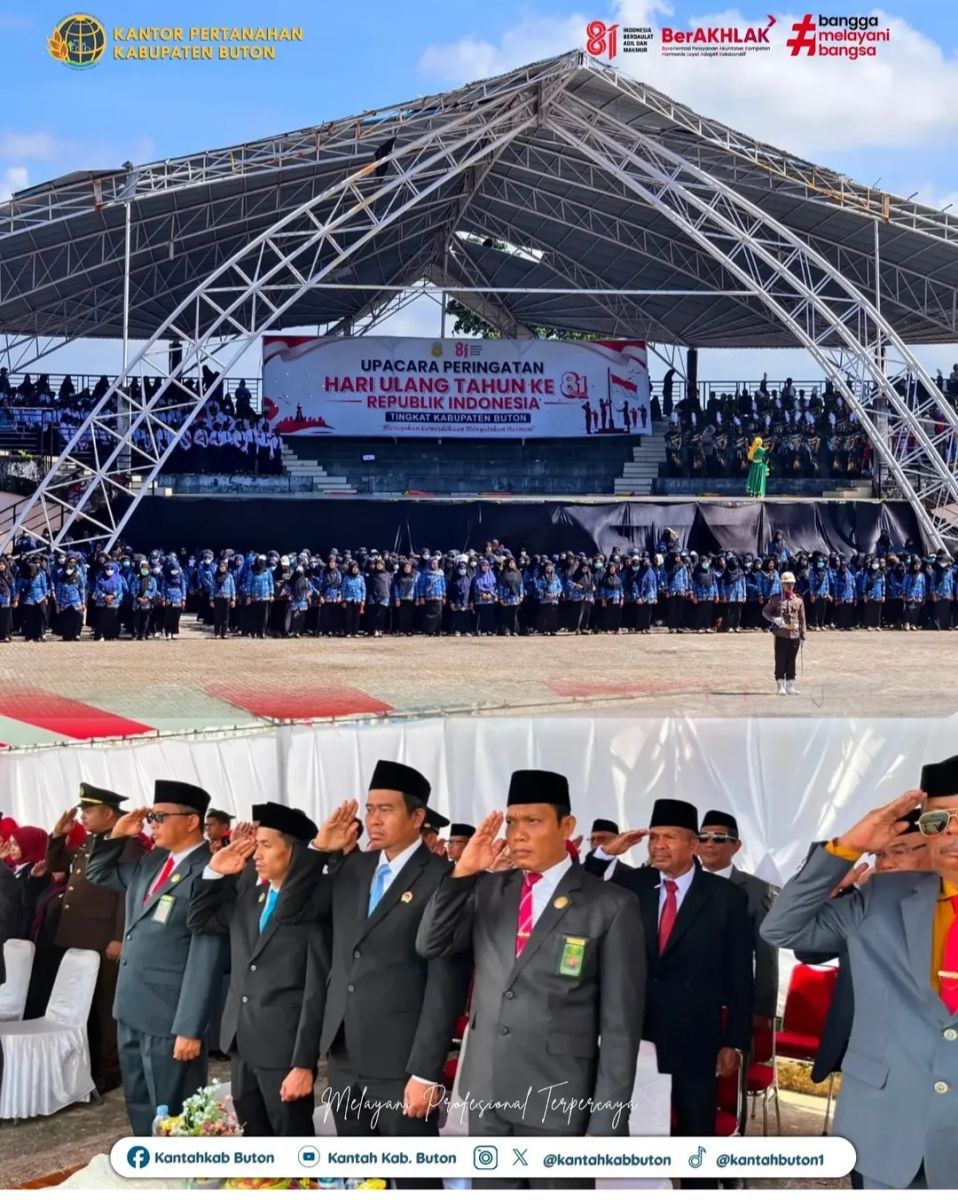 Kepala Kantah Buton Ikuti Upacara HUT RI Ke - 81