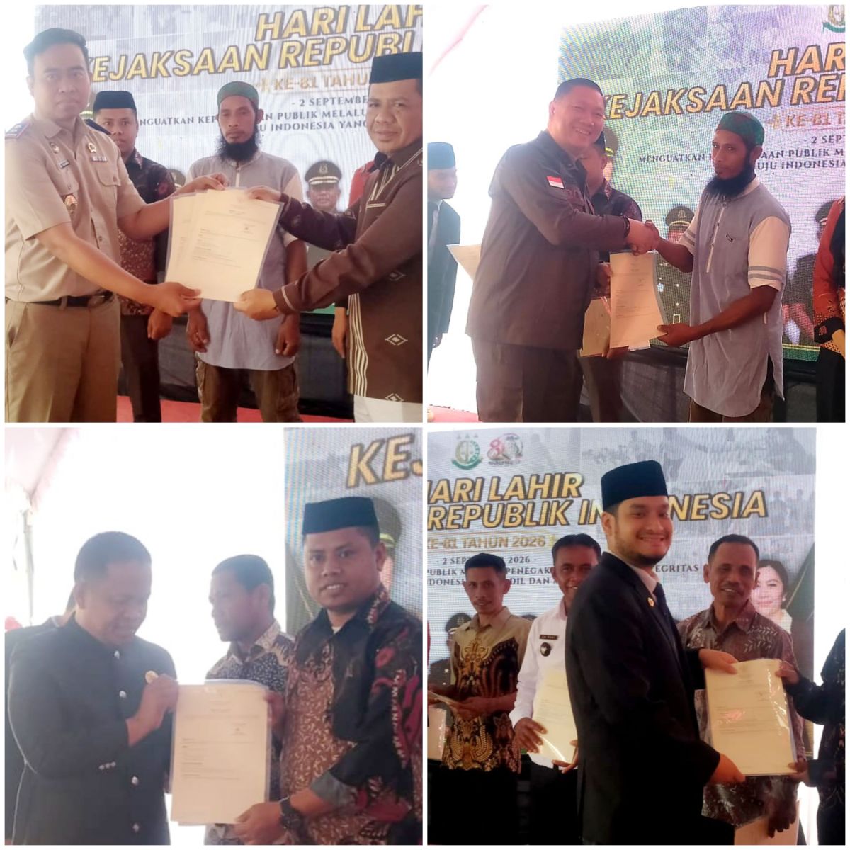 HUT Kejaksaan RI Ke - 81, Kajari dan Bupati Buton Bagikan Sertifikat Wakaf dan PTSL