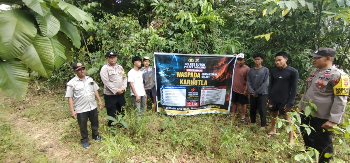 Kemarau, Polres Buton Sosialisasi Bahaya Karhutla kepada Masyarakat