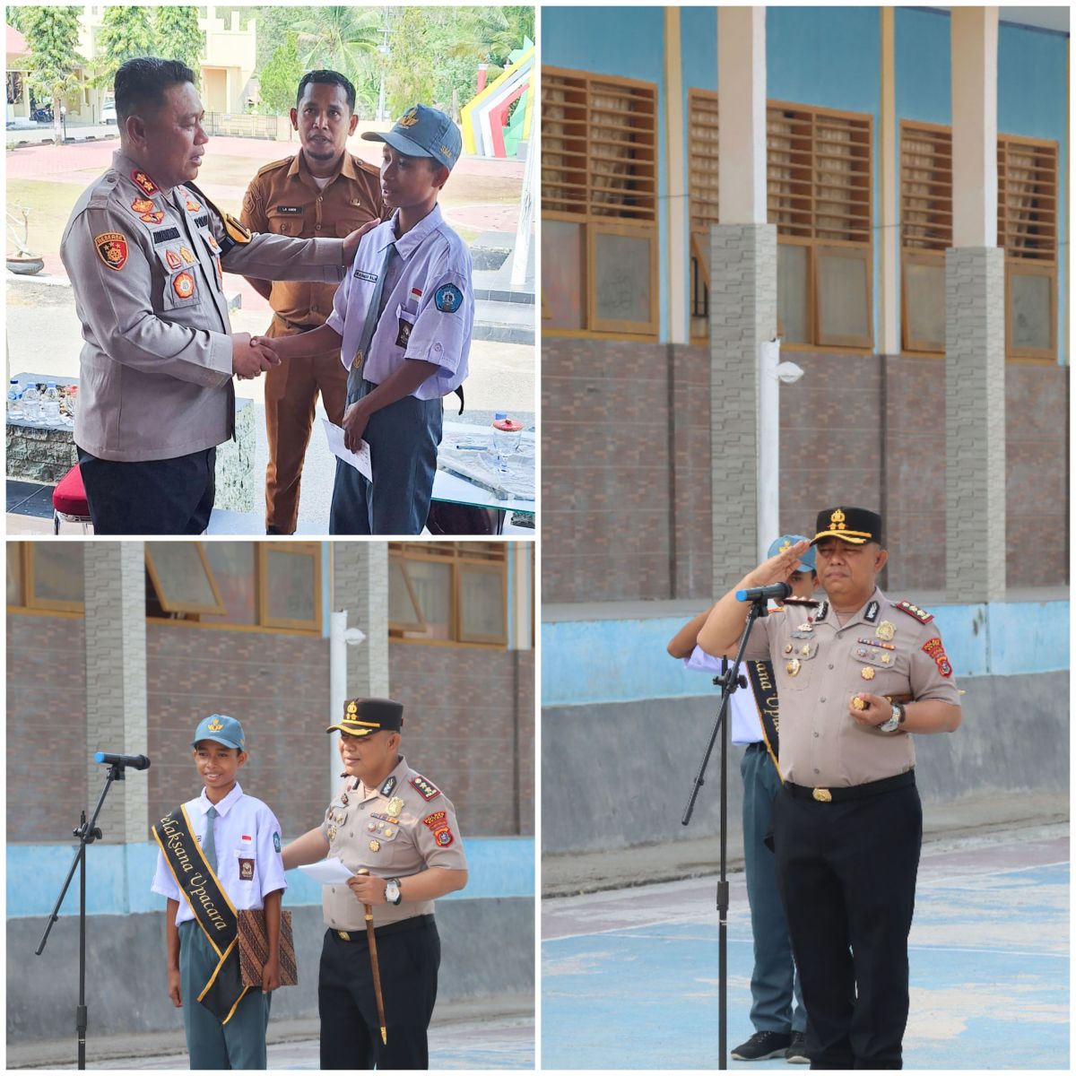 Pimpin Upacara Bendera Di SMK Negeri 2 Buton, Kapolres Beri Hadiah kepada Siswa